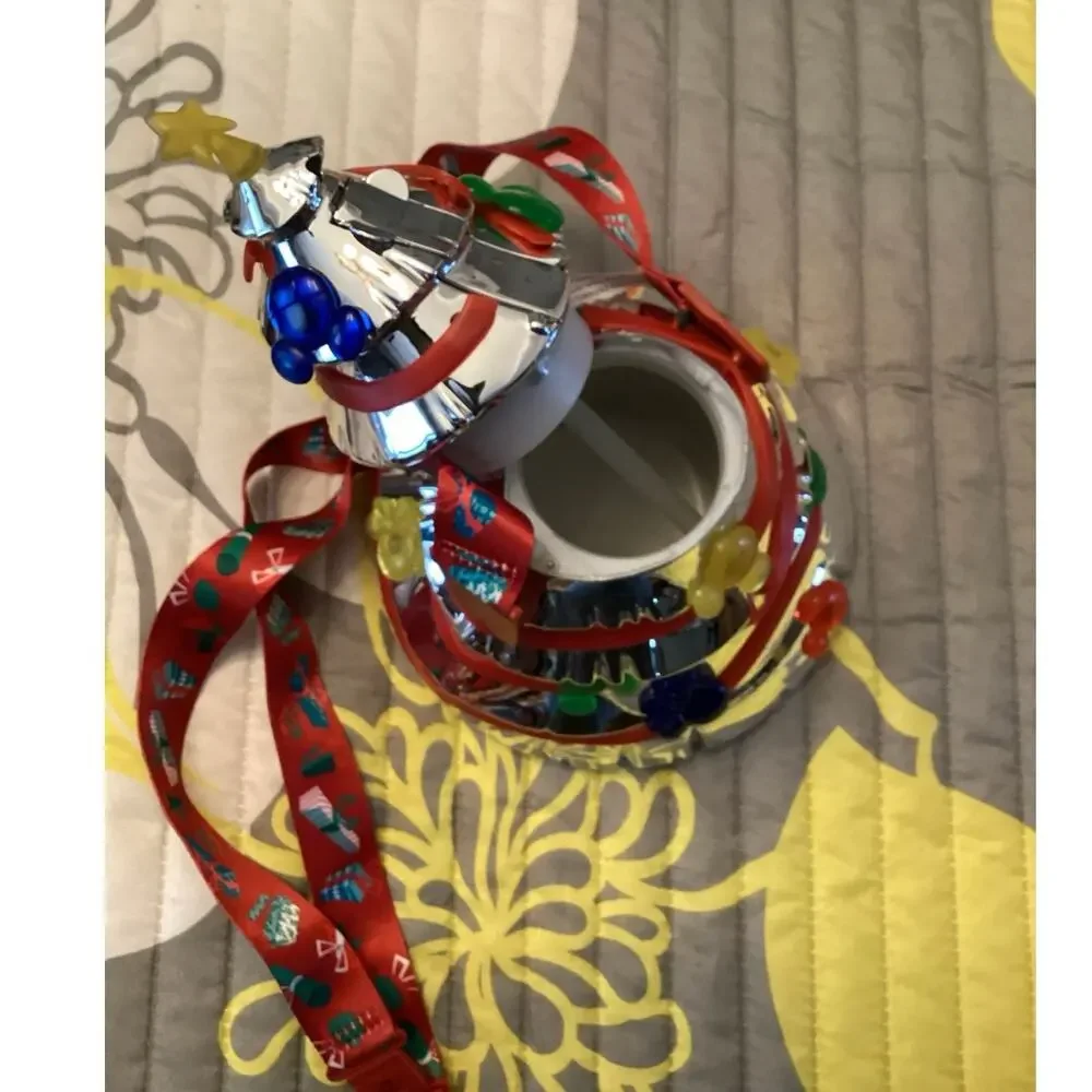 Disney Parks Metallic Silver Christmas Tree Light-Up Sipper Cup